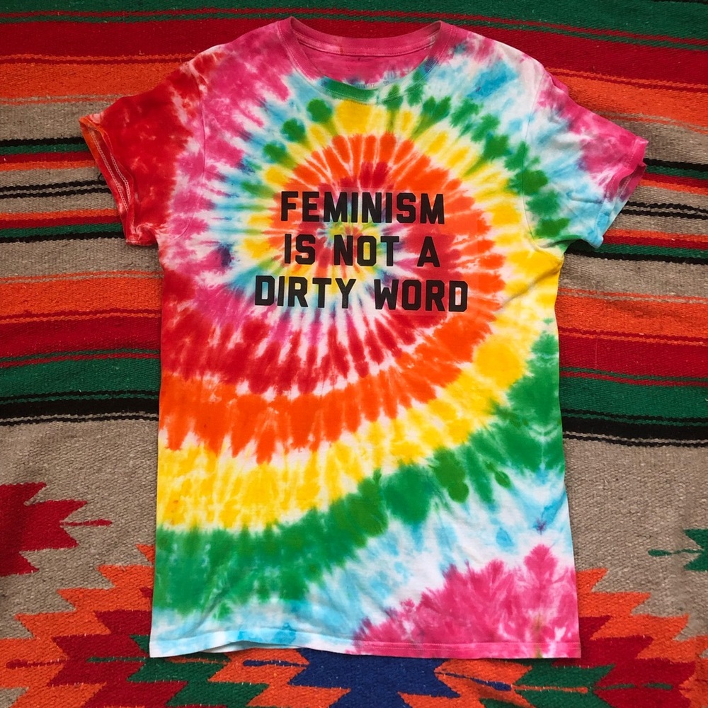 “Feminism is not a dirty word” handmade T-shirt